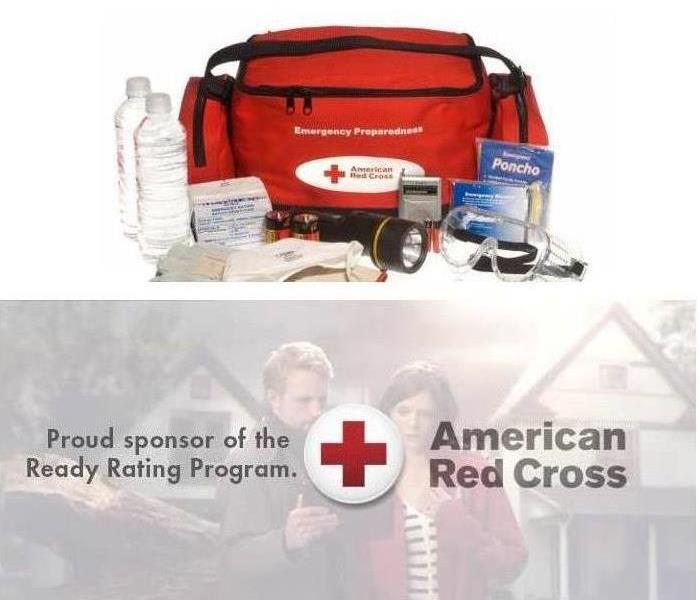 red cross emergency kit with supplies