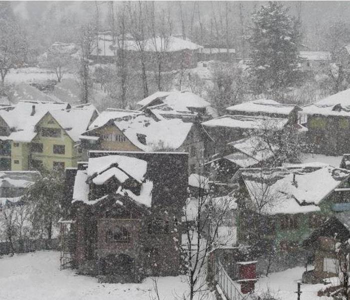 houses in winter weather